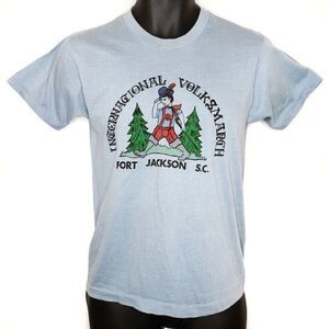 United States Army International Volksmarch T Shirt Vintage 80s Fort Jackson